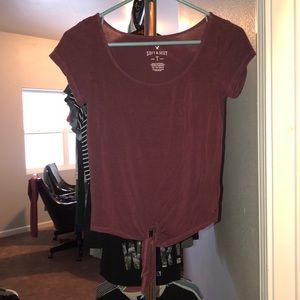 american eagle tie front t-shirt